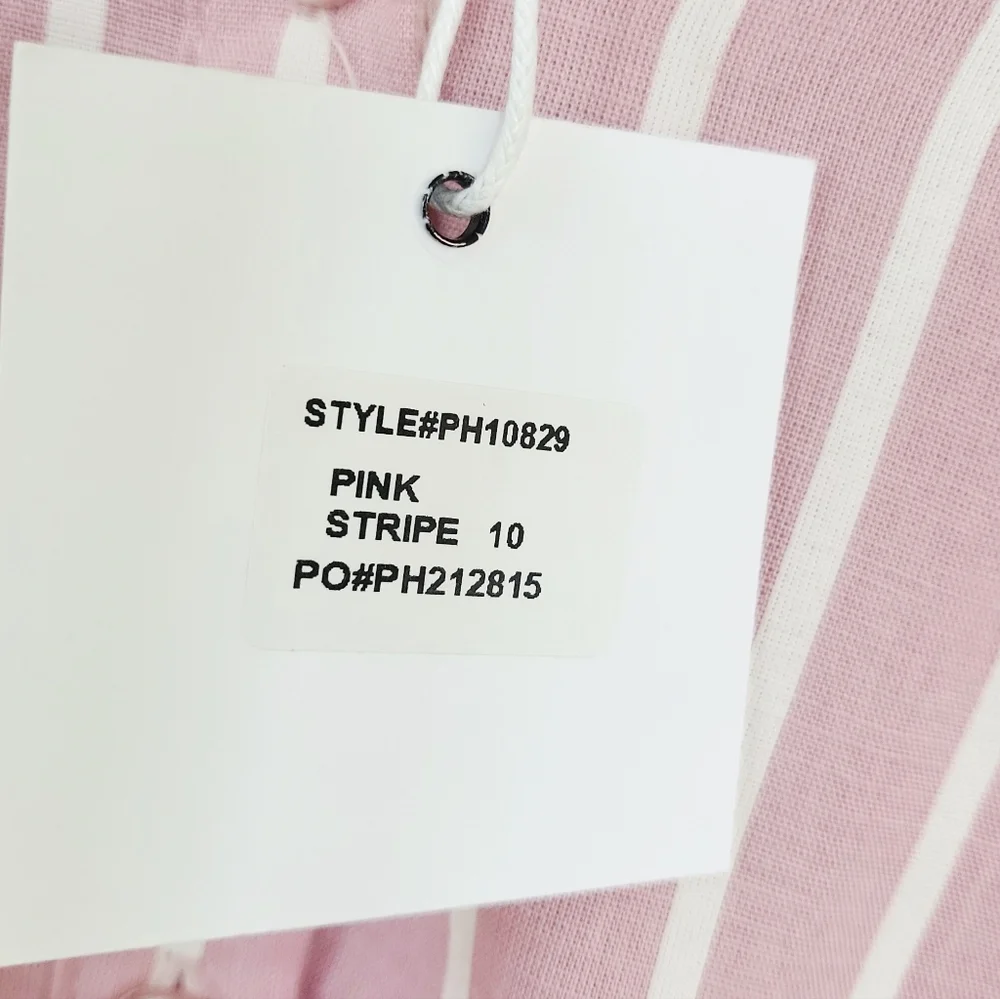 NWT Paper Heart Pink & White Striped Oversized Blouse Sz 10 - Picture 5 of 6